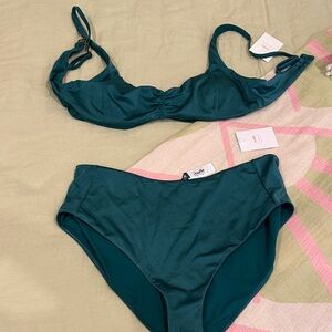 Andie metallic teal Bikini Set